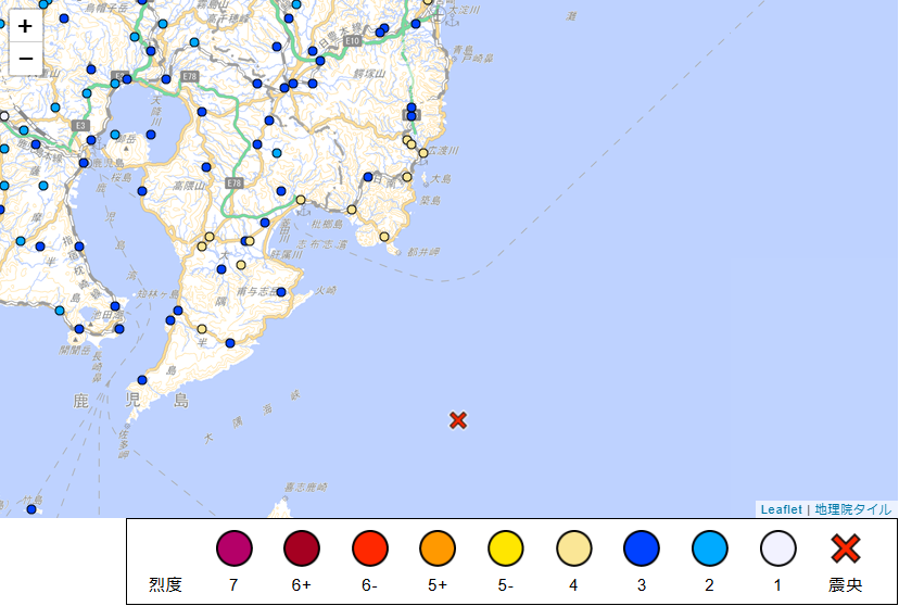 日本宮崎縣外海規模6.0地震 幸未發生海嘯
